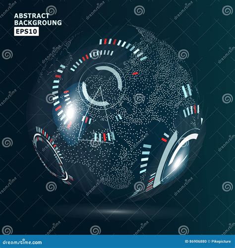 Futuristic Globalization Interface Modern Earth Concept Stock Vector