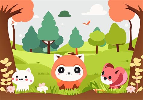 Premium Vector | Vector nature park scene background