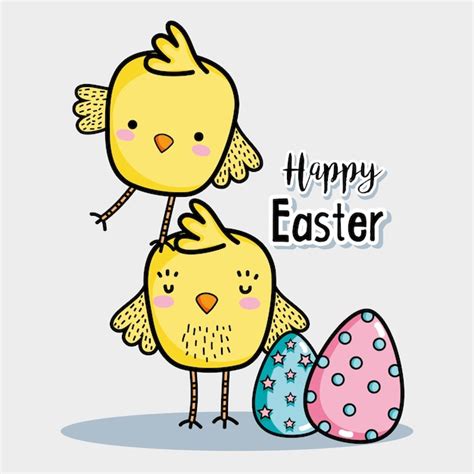 Premium Vector Cute Chickens With Easter Eggs Decoration