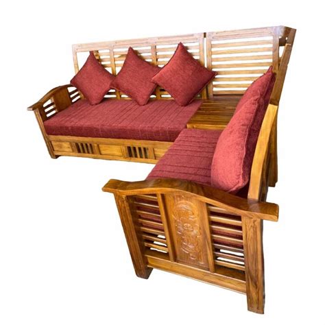 Seater Velvet Wooden Corner Sofa Set At Rs Piece In Ernakulam