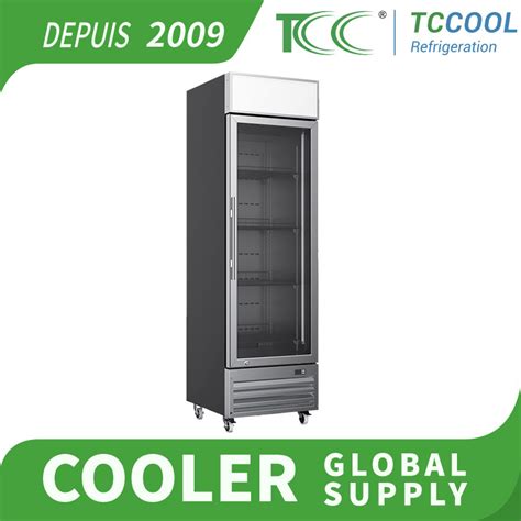 Reach In Fridge Digital Controller Upright Single Glass Door Beverage Beer Display Cooler Ce Cb