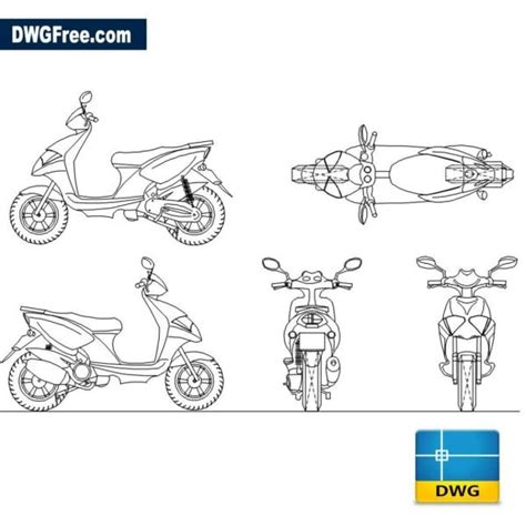 Motorcycle Drawing CAD Blocks Dwg In Autocad 2D