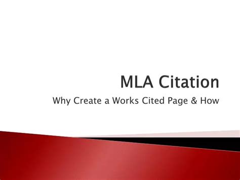 Ppt Mla Citation Powerpoint Presentation Free Download Id2830815