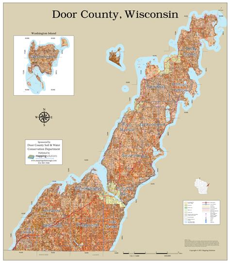 Door County Wisconsin 2022 Soils Wall Map Mapping Solutions