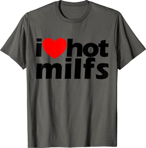 I Love Hot MILFS Red Heart Love Hot Mom I Love Hot MILFS T Shirt Printerval P PUR XL MEN