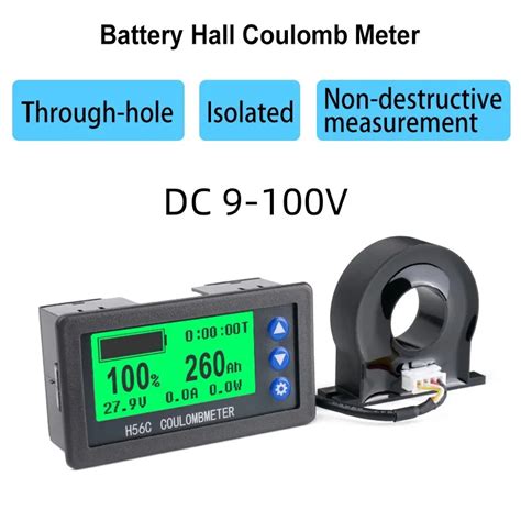 Battery Monitor Hall Coulomb Tester Dc V A A Bidirection