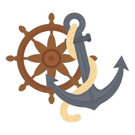 Sea Anchor And Rudder Vector Design Vector Art At Vecteezy