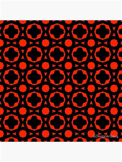 "Geometric Abstract Art #61(Black and Scarlet Red Geometric Design)" Poster for Sale by ...