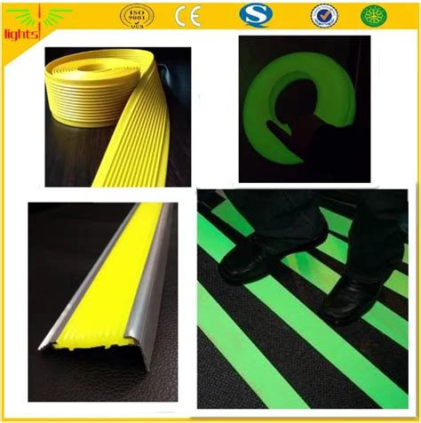 Photoluminescent Glow In The Dark Pvc Anti Slip With Reflective Strips