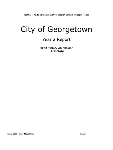 Fillable Online Transportation Georgetown PHASE II MUNICIPAL SEPARATE