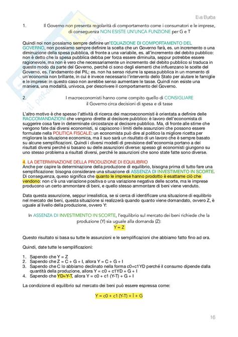 Appunti Completi E Dettagliati Del Corso Di Macroeconomia Il Breve Periodo