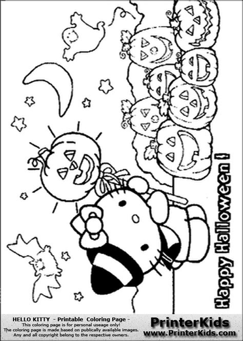 Scary Hello Kitty Halloween Coloring Pages Coloring Pages