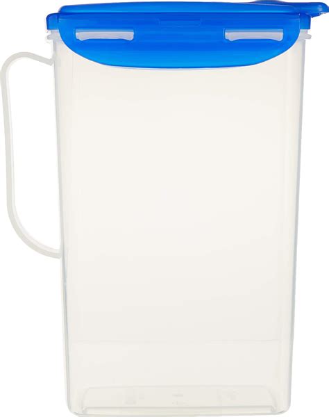 2 Qt Round Pitcher With Blue Lid Clear Base For Water