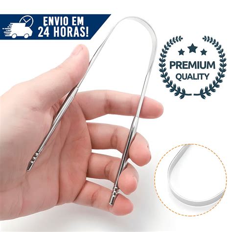 Limpador Raspador De L Ngua Em A O Inox Para Higiene Bucal Shopee Brasil