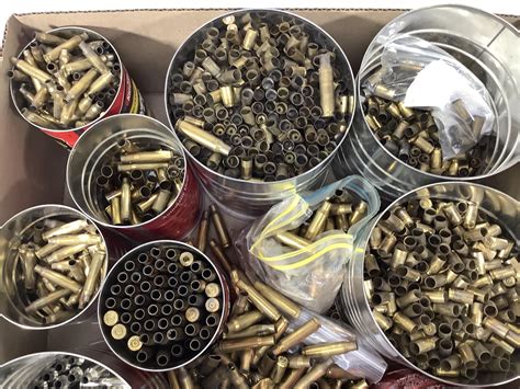 Lot - Pistol & Rifle Brass Casings, Reloading