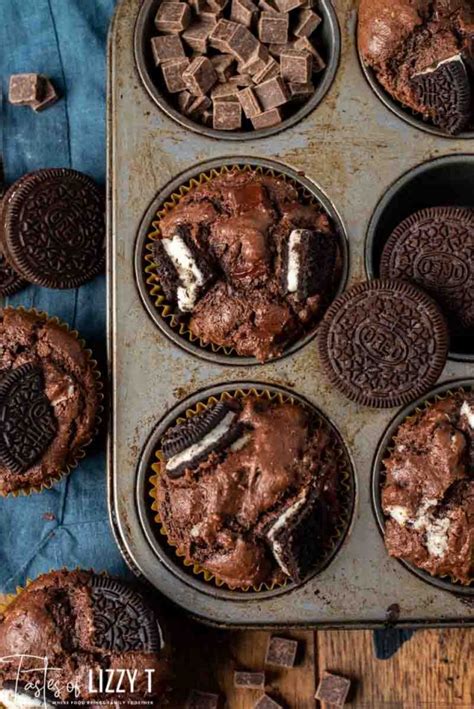 Oreo Double Chocolate Chip Muffins Recipe Tastes Of Lizzy T