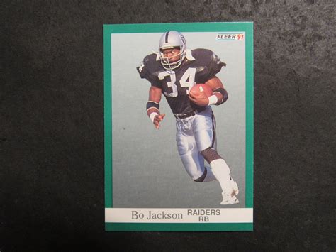 Vintage BO JACKSON 1991 Fleer 110 Oakland Raiders Mint Etsy