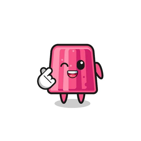 Premium Vector Jelly Character Doing Korean Finger Heart