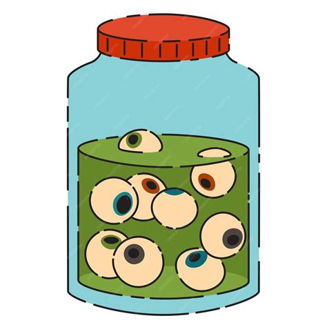 Premium Vector A Jar Of Eyeballs An Item For Witchcraft And Halloween Decorations Vector Flat