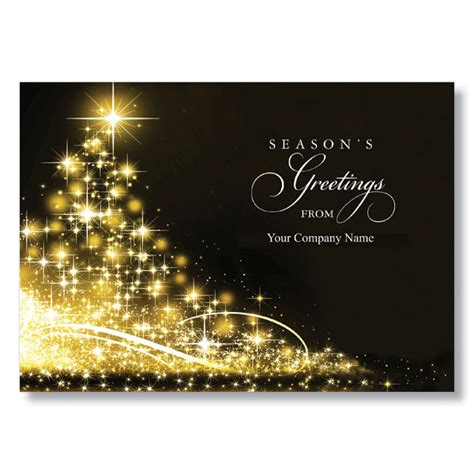 Sparkling Tree Seasons Greetings – Personalized Business Holiday Card ...