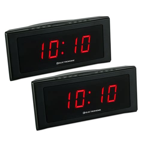 Electrohome 1 8 Inch Jumbo Led Alarm Clock Radio With Battery Backup Auto Time Set Digital Am