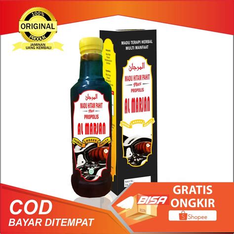 Jual MADU HITAM PAHIT AL MARJAN 460 Gr Original 100 HERBAL KOLESTROL