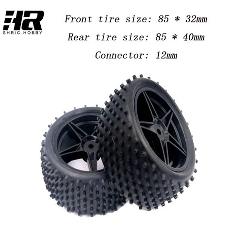 4pcs RC 1/10 Buggy Wheels & Tires 12mm Hex For RC Off Road Car HPI HSP 94107 94166 94106 Cross ...