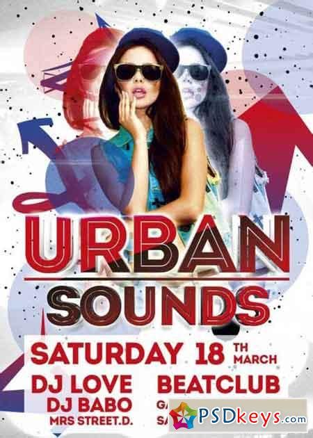 Urban Sounds Party V3 Flyer Template Free Download Photoshop Vector