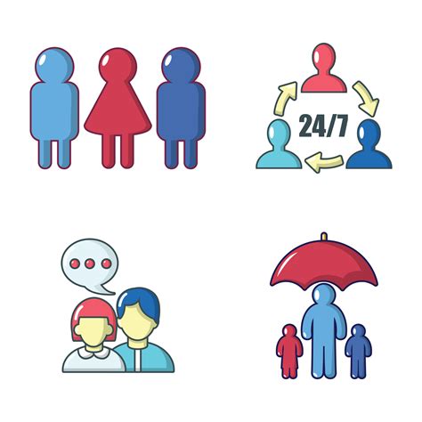 People icon set, cartoon style 8553885 Vector Art at Vecteezy