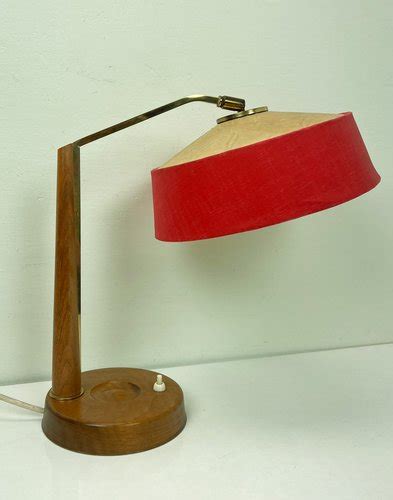 Lampe De Bureau En Bois Et Laiton Attribu E Temde S En Vente Sur