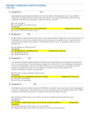 Prueba 1 Derecho Constitucional Comenzado El Lunes 21 De Agosto De