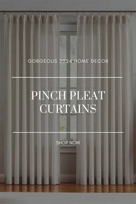 Vision Home Natural Pinch Pleated Semi Sheer Curtains Textured Linen