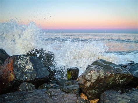 Ocean Spray At Sunset Stock Photo Image Of Ocean Surf 57775126