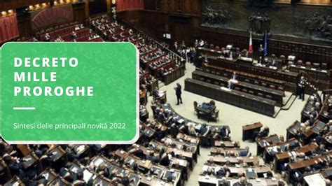 Decreto Milleproroghe 2022 Sintesi Delle Principali Novità