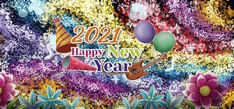 Happy New Year With Ornament Party Colorful Glittering Background, New ...