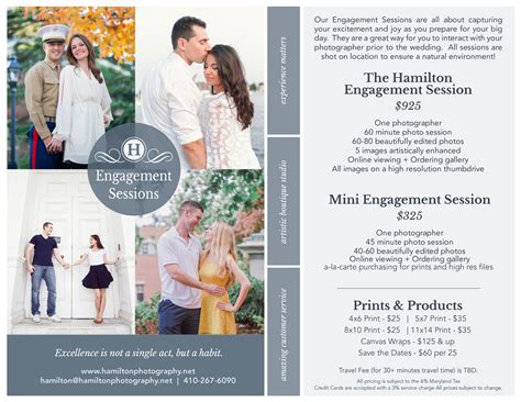 Hamilton Photography Hamilton Photography - Engagement Pricing Guide