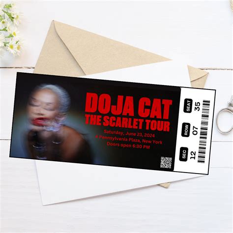 Printable Doja Cat The Scarlet Tour Digital Tickets Editable