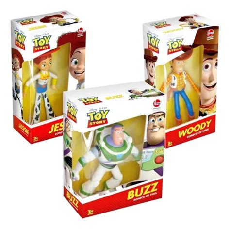 Kit Toy Story Bonecos Woody Buzz E Jessie Líder Brinquedos