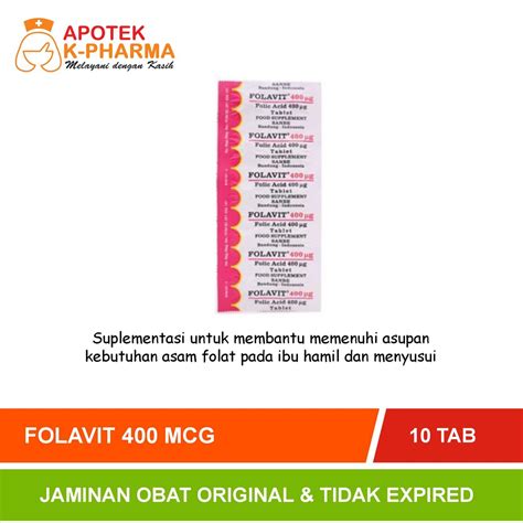 Jual Folavit 400 MGC Strip Isi 10 Tablet Original Sanbe Shopee Indonesia