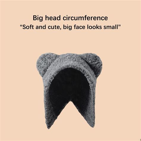 Cute Bear Ear Wool Hat Winter Beanies Warm Lace Up Ear Protection