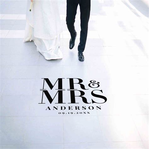 Mr Mrs Wedding Elegant Modern Bold Typography Floor Decals Zazzle