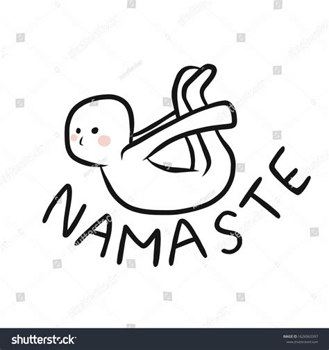 Namaste Bow Pose Yoga Cartoon Logo Stock Vector (Royalty Free ...