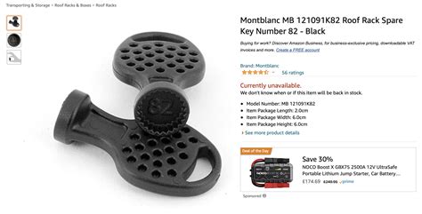 Montblanc Mb K Roof Rack Spare Key Number Black Kia