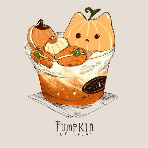 Pumpkin Cat 01 An Art Print By Nadia Kim Inprnt Doodles Kawaii