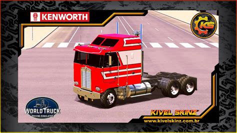 Skins World Truck Driving Skins Kenworth K100 Vermelho Qualificado