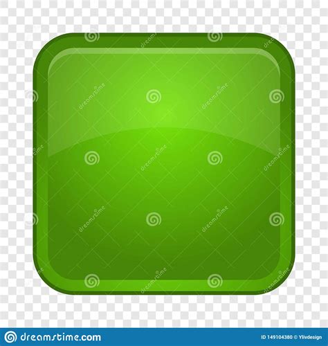 Green Button Icon Cartoon Style Stock Vector Illustration Of Glossy