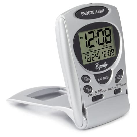 La Crosse Technology Digital Quartz Alarm Tabletop Clock in Silver ...