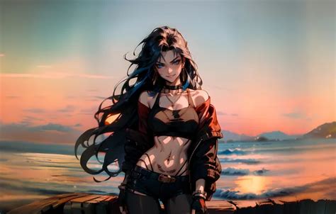 Wallpaper girl anime beautiful brunette for mobile and desktop section ии арт resolution