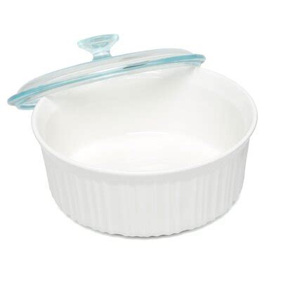 Corningware French White 2 5 Qt Covered Round Dish Reviews Wayfair