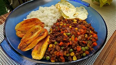 Easy Arroz Ala Cubana Filipino Style Ground Beef Recipe Served With